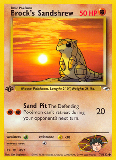 Brock's Sandshrew z edície Gym Heroes, karta č.72