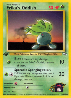 Erika's Oddish z edície Gym Heroes, karta č.78