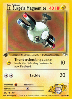 Lt. Surge's Magnemite z edície Gym Heroes, karta č.80