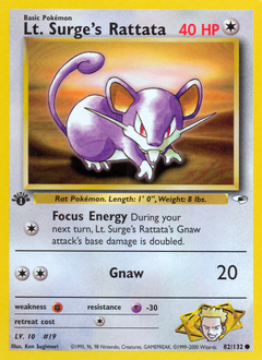 Lt. Surge's Rattata z edície Gym Heroes, karta č.82