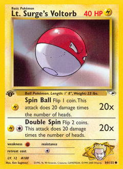 Lt. Surge's Voltorb z edície Gym Heroes, karta č.84
