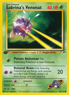Sabrina's Venonat z edície Gym Heroes, karta č.96