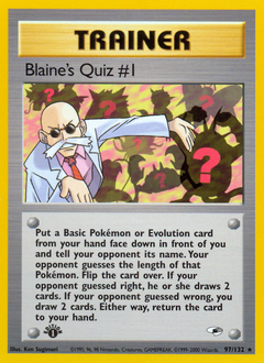 Blaine's Quiz #1 z edície Gym Heroes, karta č.97