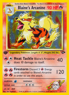 Blaine's Arcanine z edície Gym Challenge, karta č.1