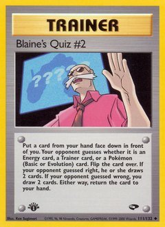 Blaine's Quiz #2 z edície Gym Challenge, karta č.111