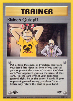 Blaine's Quiz #3 z edície Gym Challenge, karta č.112