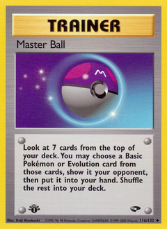Master Ball z edície Gym Challenge, karta č.116
