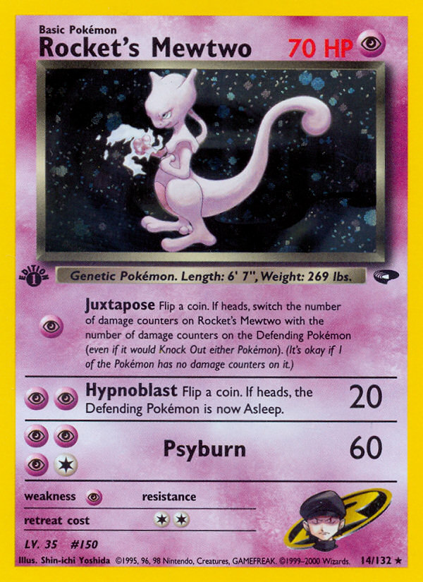 Rocket's Mewtwo z edície Gym Challenge, karta č.14