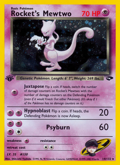 Rocket's Mewtwo z edície Gym Challenge, karta č.14