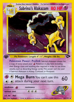 Sabrina's Alakazam z edície Gym Challenge, karta č.16