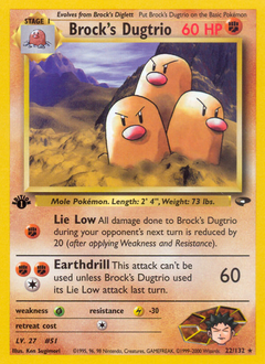 Brock's Dugtrio z edície Gym Challenge, karta č.22