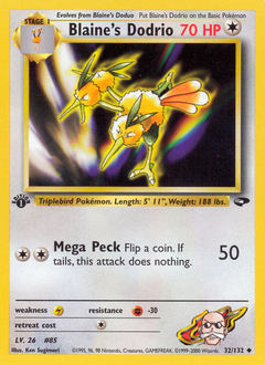 Blaine's Dodrio z edície Gym Challenge, karta č.32