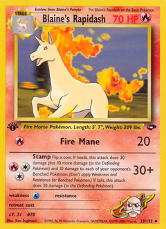 Blaine's Rapidash z edície Gym Challenge, karta č.33