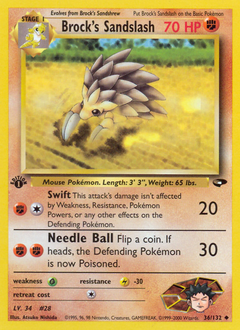 Brock's Sandslash z edície Gym Challenge, karta č.36
