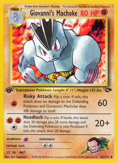 Giovanni's Machoke z edície Gym Challenge, karta č.42
