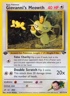 Giovanni's Meowth z edície Gym Challenge, karta č.43