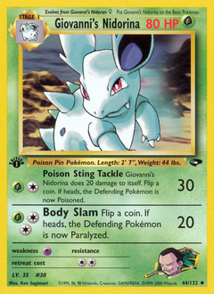 Giovanni's Nidorina z edície Gym Challenge, karta č.44