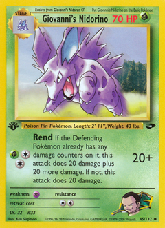 Giovanni's Nidorino z edície Gym Challenge, karta č.45