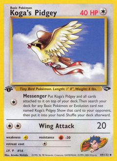 Koga's Pidgey z edície Gym Challenge, karta č.49