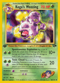 Koga's Weezing z edície Gym Challenge, karta č.50