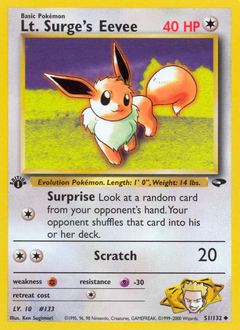 Lt. Surge's Eevee z edície Gym Challenge, karta č.51