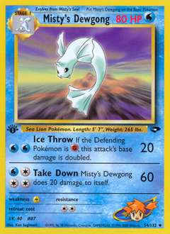 Misty's Dewgong z edície Gym Challenge, karta č.54