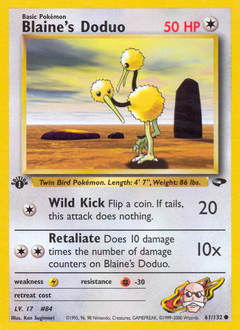 Blaine's Doduo z edície Gym Challenge, karta č.61