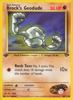Brock's Geodude z edície Gym Challenge, karta č.68