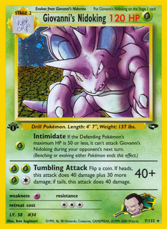Giovanni's Nidoking z edície Gym Challenge, karta č.7