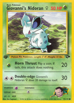 Giovanni's Nidoran ♀ z edície Gym Challenge, karta č.75