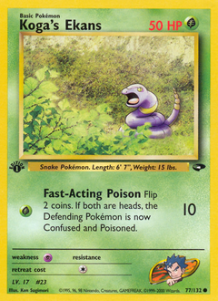 Koga's Ekans z edície Gym Challenge, karta č.77