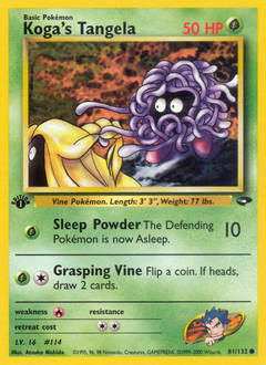 Koga's Tangela z edície Gym Challenge, karta č.81