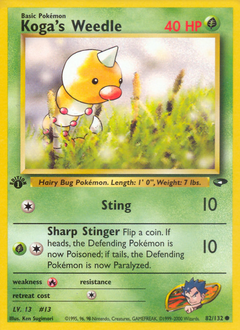 Koga's Weedle z edície Gym Challenge, karta č.82