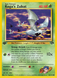 Koga's Zubat z edície Gym Challenge, karta č.83