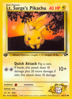 Lt. Surge's Pikachu z edície Gym Challenge, karta č.84