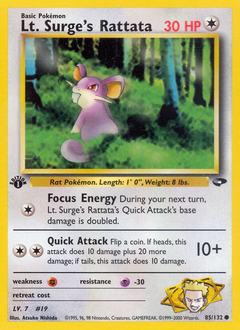 Lt. Surge's Rattata z edície Gym Challenge, karta č.85