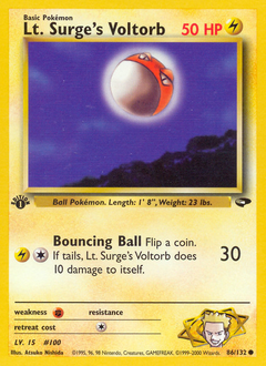 Lt. Surge's Voltorb z edície Gym Challenge, karta č.86