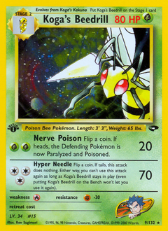 Koga's Beedrill z edície Gym Challenge, karta č.9