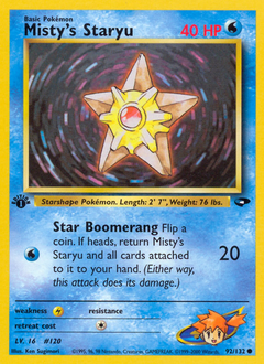 Misty's Staryu z edície Gym Challenge, karta č.92