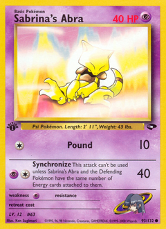 Sabrina's Abra z edície Gym Challenge, karta č.93