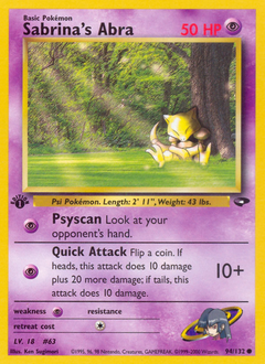 Sabrina's Abra z edície Gym Challenge, karta č.94