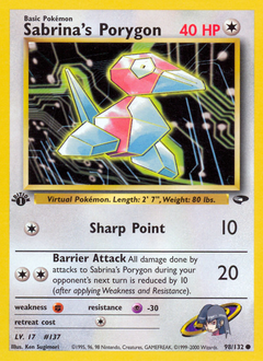 Sabrina's Porygon z edície Gym Challenge, karta č.98