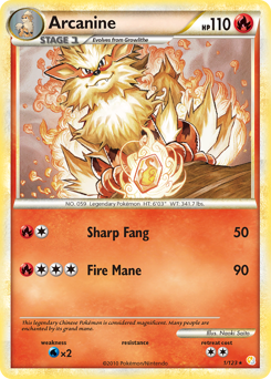 Arcanine z edície HeartGold & SoulSilver, karta č.1