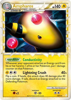 Ampharos z edície HeartGold & SoulSilver, karta č.105