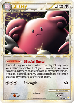 Blissey z edície HeartGold & SoulSilver, karta č.106