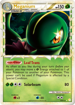 Meganium z edície HeartGold & SoulSilver, karta č.109