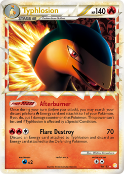 Typhlosion z edície HeartGold & SoulSilver, karta č.110