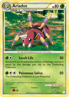 Ariados z edície HeartGold & SoulSilver, karta č.15