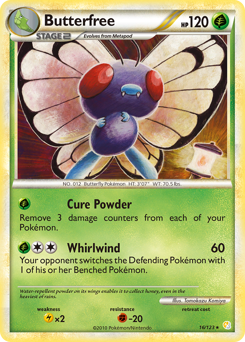 Butterfree z edície HeartGold & SoulSilver, karta č.16