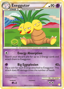 Exeggutor z edície HeartGold & SoulSilver, karta č.18